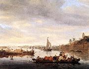 RUYSDAEL, Salomon van The Crossing at Nimwegen af oil painting